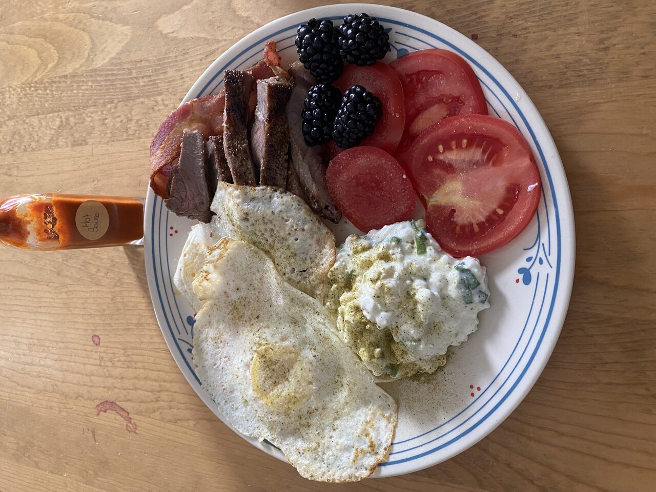 Breakfast plate seasoned with Parr's Jars salts